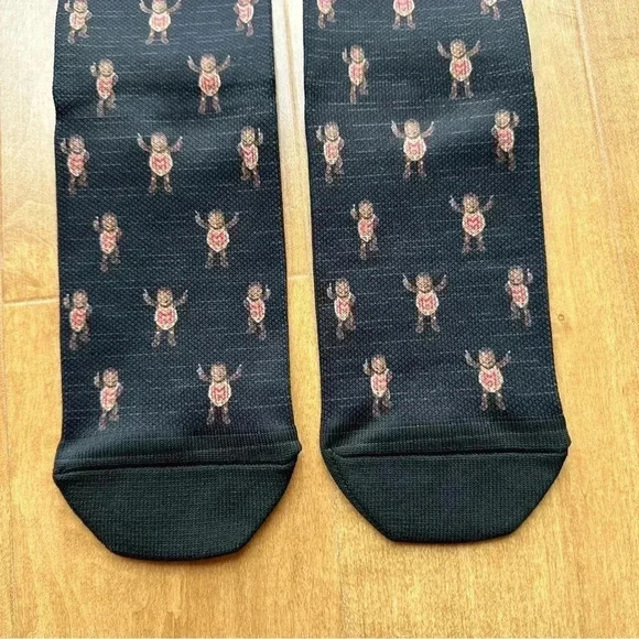 UMD Alumni Association Testudo Print Black and Red Tube Socks, One Size - Picture 7 of 9